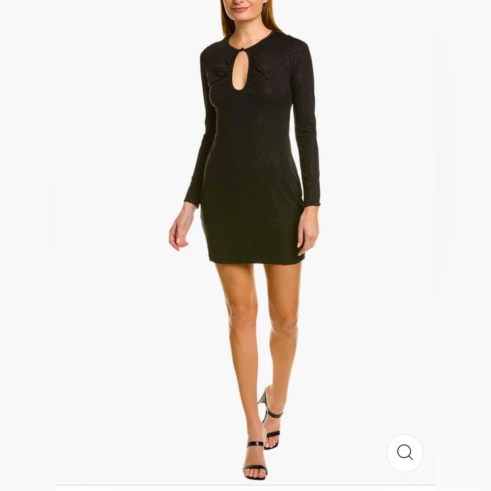 BCBG Max Azria black sparkly keyhole cut-out party dress